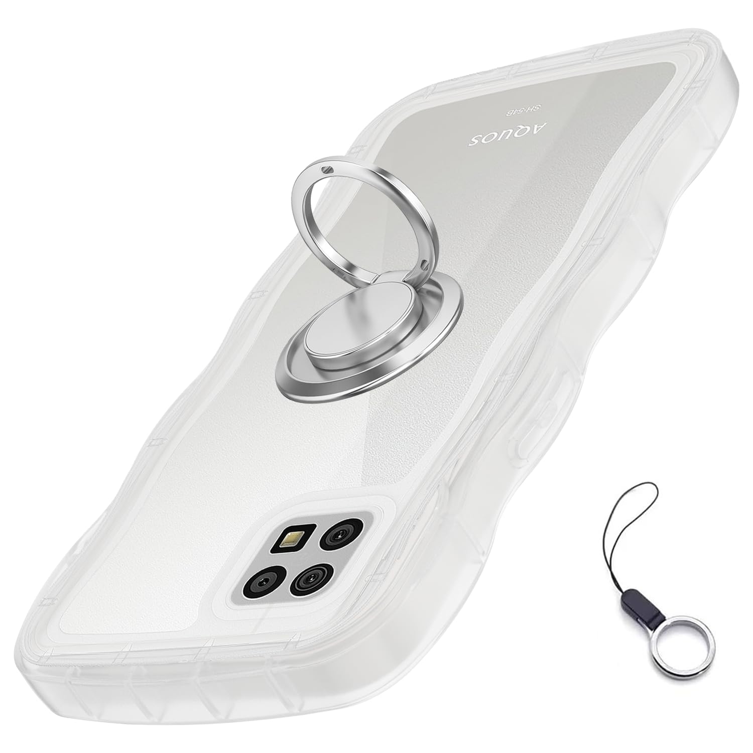 Amazon.co.jp: Aquos Sense6用ケースクリア リングスタンド付き SHG05